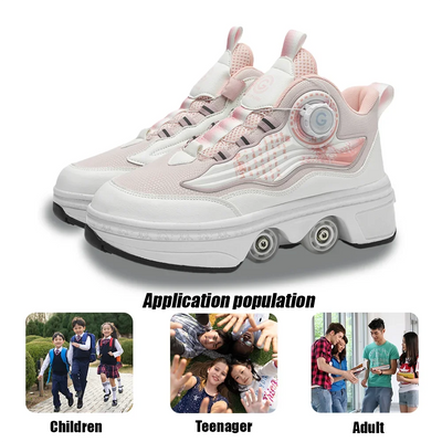 Fashion Automatic Sneakers With Wheels Unisex Skating Sports Shoes