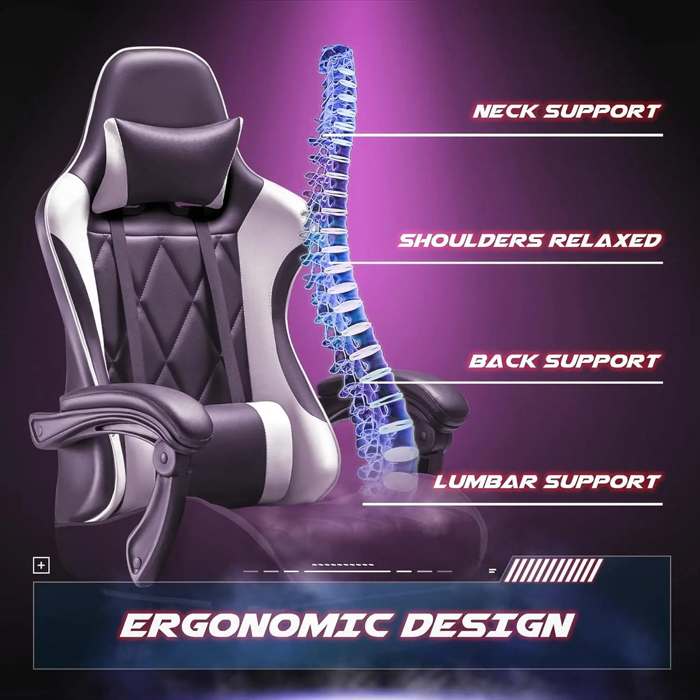 Ergonomic High Back Video Game Chair with Swivel S