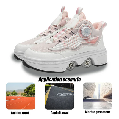 Fashion Automatic Sneakers With Wheels Unisex Skating Sports Shoes