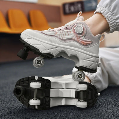 Fashion Automatic Sneakers With Wheels Unisex Skating Sports Shoes