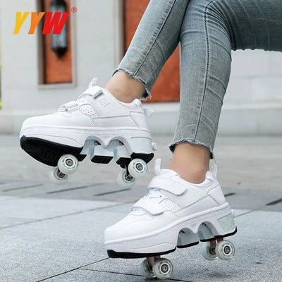 Children Wheels Shoes Roller Sneakers With 4 Wheels