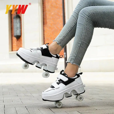 Children Wheels Shoes Roller Sneakers With 4 Wheels