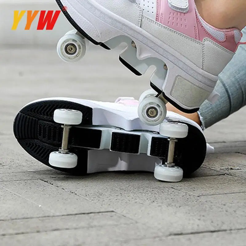 Children Wheels Shoes Roller Sneakers With 4 Wheels