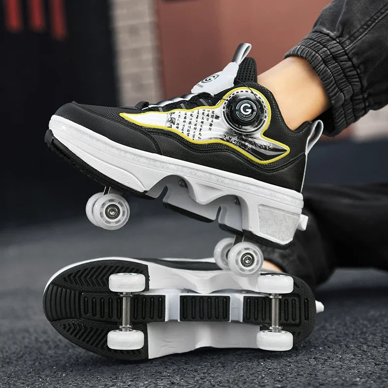 Fashion Automatic Sneakers With Wheels Unisex Skating Sports Shoes