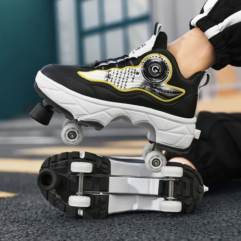 Fashion Automatic Sneakers With Wheels Unisex Skating Sports Shoes