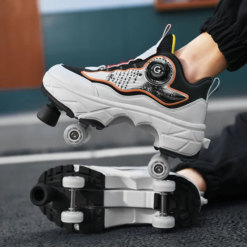 Fashion Automatic Sneakers With Wheels Unisex Skating Sports Shoes