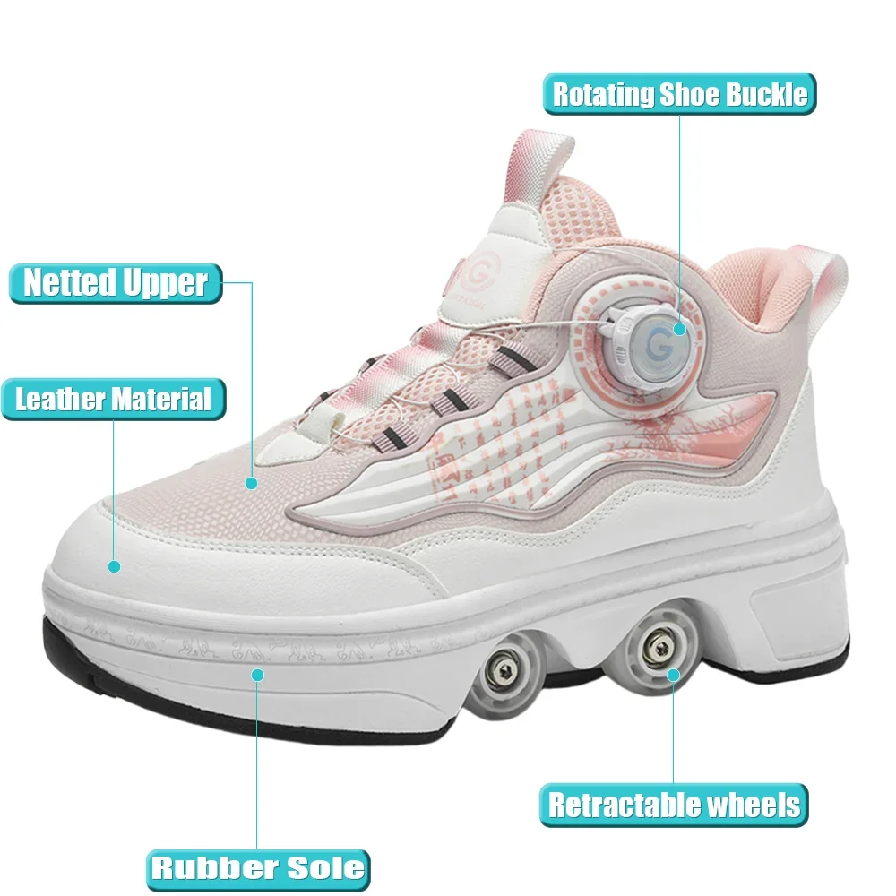 Fashion Automatic Sneakers With Wheels Unisex Skating Sports Shoes