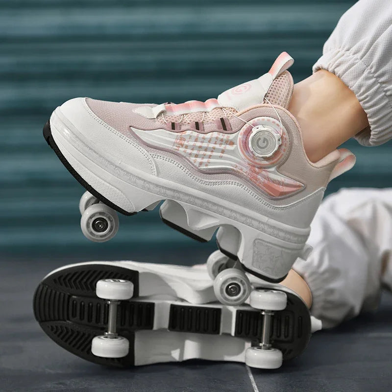 Fashion Automatic Sneakers With Wheels Unisex Skating Sports Shoes